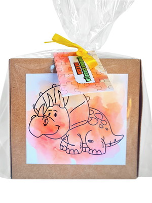 Kit brinde quebra-cabeça com 5 peças - tema dinossauros