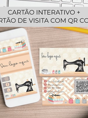 Cartão de visitas interativo + cartão de visitas com qr code