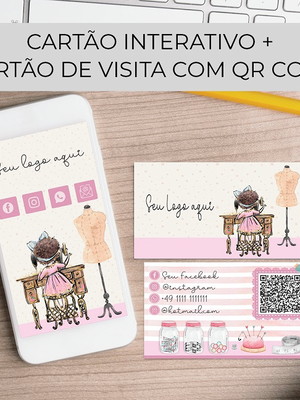 Cartão de visitas interativo + cartão de visitas com qr code