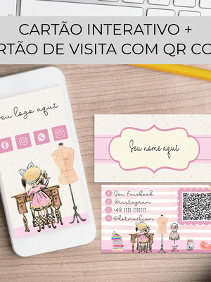 Cartão de visitas interativo + cartão de visitas com qr code