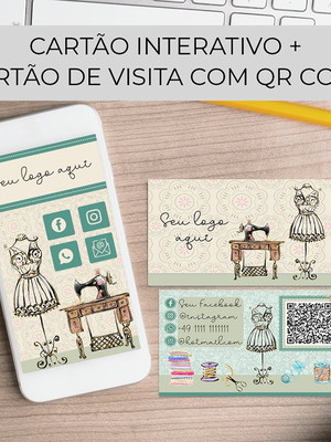 Cartão de visitas interativo + cartão de visitas com qr code