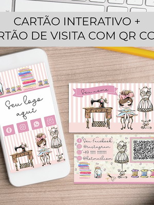 Cartão de visitas interativo + cartão de visitas com qr code