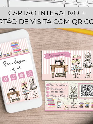 Cartão de visitas interativo + cartão de visitas com qr code