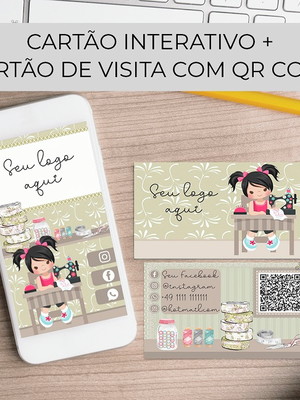 Cartão de visitas interativo + cartão de visitas com qr code