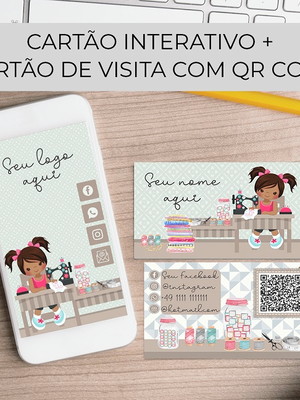 Cartão de visitas interativo + cartão de visitas com qr code