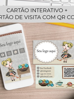 Cartão de visitas interativo + cartão de visitas com qr code