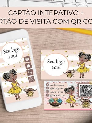 Cartão de visitas interativo + cartão de visitas com qr code