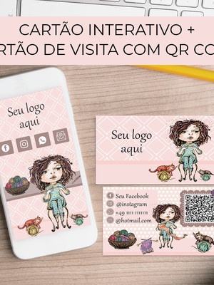 Cartão de visitas interativo + cartão de visitas com qr code
