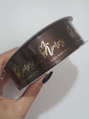 Rolo 50 mt fita de cetim personalizada com a sua marca -38mm