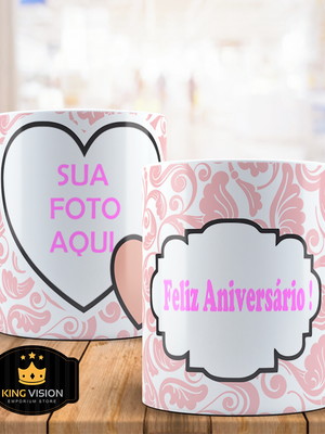 Caneca personalizada de porcelana aniversário 325ml