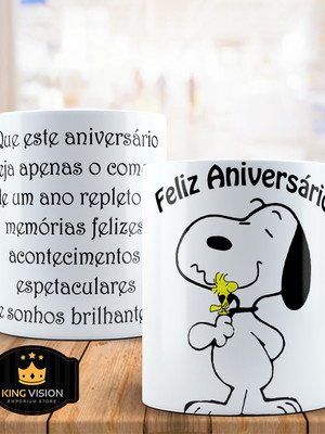 Caneca personalizada de porcelana aniversário 325ml