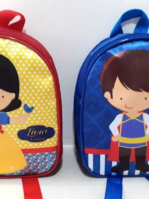 Mochila personalizado branca de neve e príncipe cut