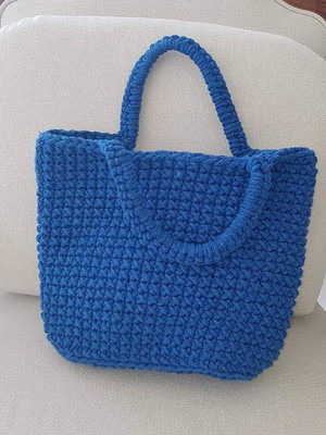 Bolsa de crochê/bolsa sacola/bolsa de barbante/bolsa de prai