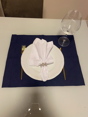 Kit com 4: lugar americano azul marinho de tecido