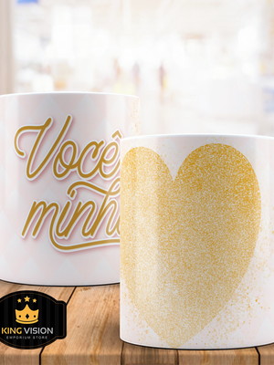 Kit 2 canecas personalizadas de porcelana namorados 325ml