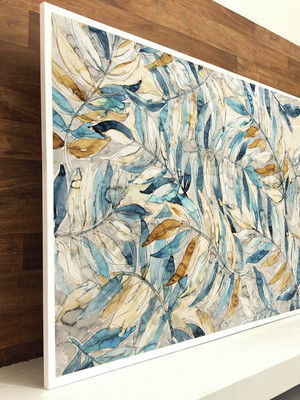 Quadro decorativo folhas contemporâneo premium