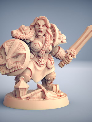 Miniatura dwarven defender rpg d&d - modular c