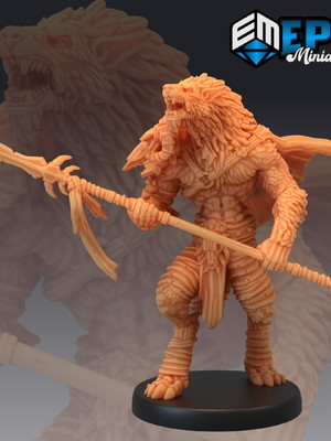 Miniatura castle of terror rpg d&d - werewolf alpha spear