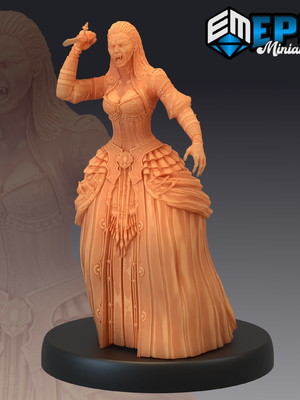 Miniatura castle of terror rpg d&d - vampire lady attacking