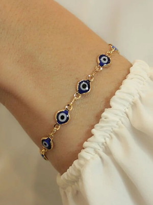 Pulseira olho grego folheada a ouro 18k
