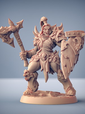 Miniatura frostmetal clan rpg d&d - frostmetal orc g (lady)