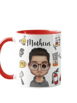 Caneca bombeiro presente criativo para corpo de bombeiros
