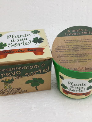 Mini kit vamos plantar trevo adesivo personalizado