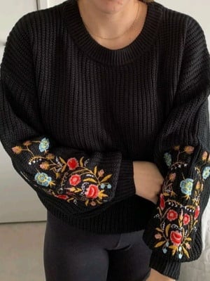 Casaco de tricô / blusa de tricô feminina