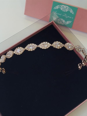 Tiara de zircônia rosê sweet
