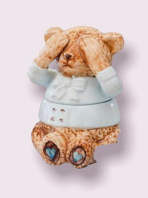 Pote decorativo urso azul /rosa