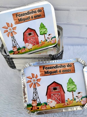 Adesivo para marmitinha fazendinha menino