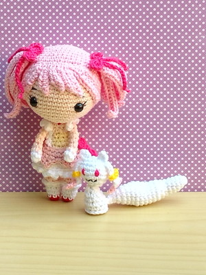 Madoka kaname e kyubey (madoka mágica) pronta entrega