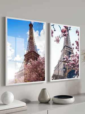Quadros decorativos paris torre eiffel com moldura e vidro