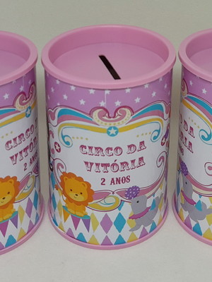 Cofrinho circo rosa
