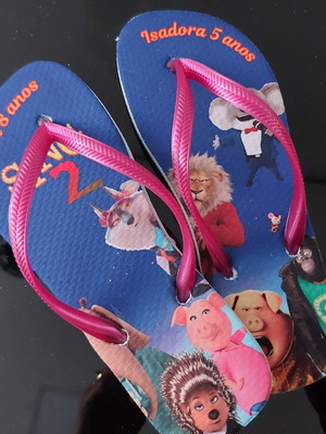 Chinelo personalizado tema sing todos os temas!!!