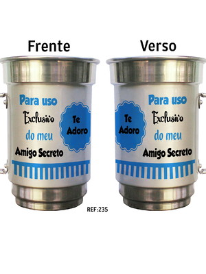 Caneca de aluminio personalizada amigo secreto presente