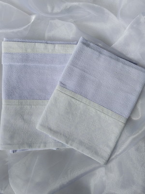 Pano de prato arabesco branco com branco kit com 2 unidades