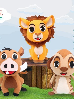 Kit turma rei leão (simba, timão e pumba)