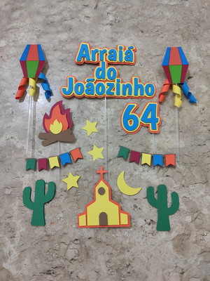 Kit topper de bolo / tags /topo festa junina arraiá são joão