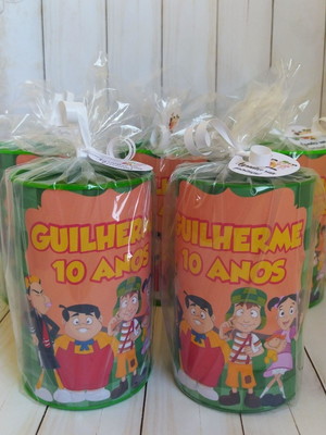 Cofrinho turma do chaves personalizado embalado