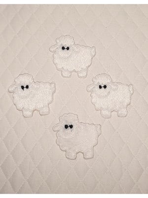 Patch aplique carneirinho branco 4 un - p. entrega