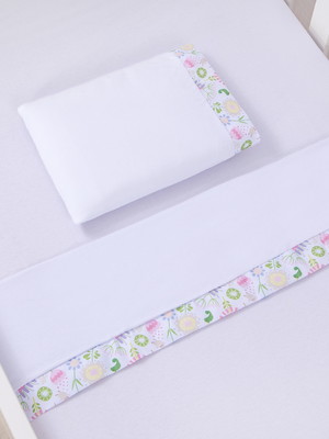 Jogo de lençol para mini berço 3 peças doce encanto rosa
