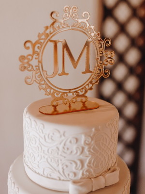 Brasão topo de bolo casamento