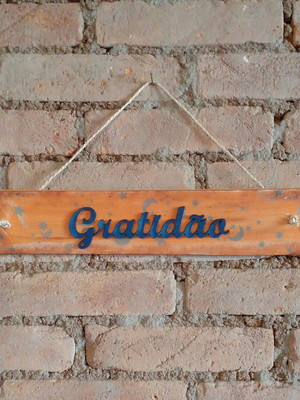 Placa decorativa - gratidão