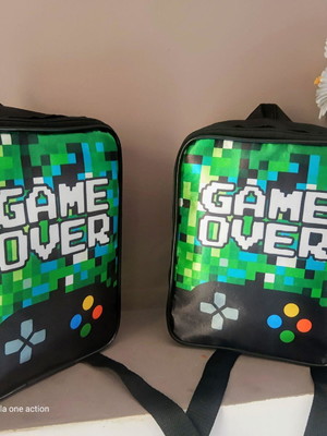 Mochila personalizada game over lembrancinhas
