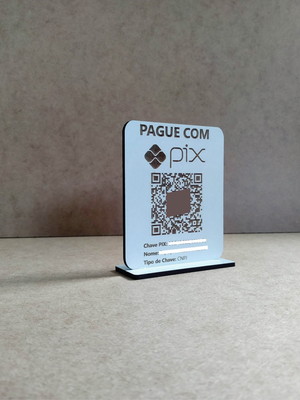 Placa pix qr-code mdf branco somente 1 lado cod 123888