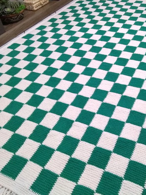 Tapete xadrez tunisiano 175 x 200 cm