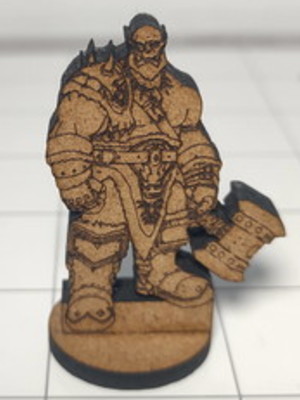 Orc com marreta (orck) em miniatura para rpg em mdf