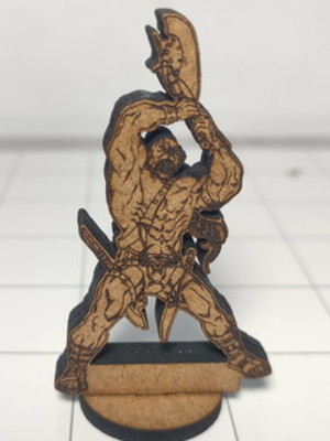 Orc com machado (orck) em miniatura para rpg em mdf