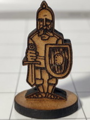 Guarda com espada e escudo em miniatura para rpg